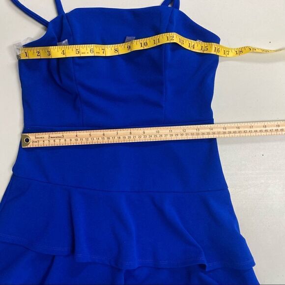 MIDNIGHT DOLL, Juniors Blue dress, Spaghetti Straps, Size 9, padded bra, mini - Picture 3 of 10